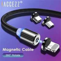 accezz lighting charging magnetic cable type c micro usb for lg redmi magnet charge cord for iphone xr x 8 plus charger cables