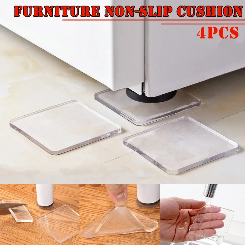 

4 Pcs Washing Machine Refrigerator Chair Cushion Shock Proof Pad Furnitures Anti Slip Pad EIG88