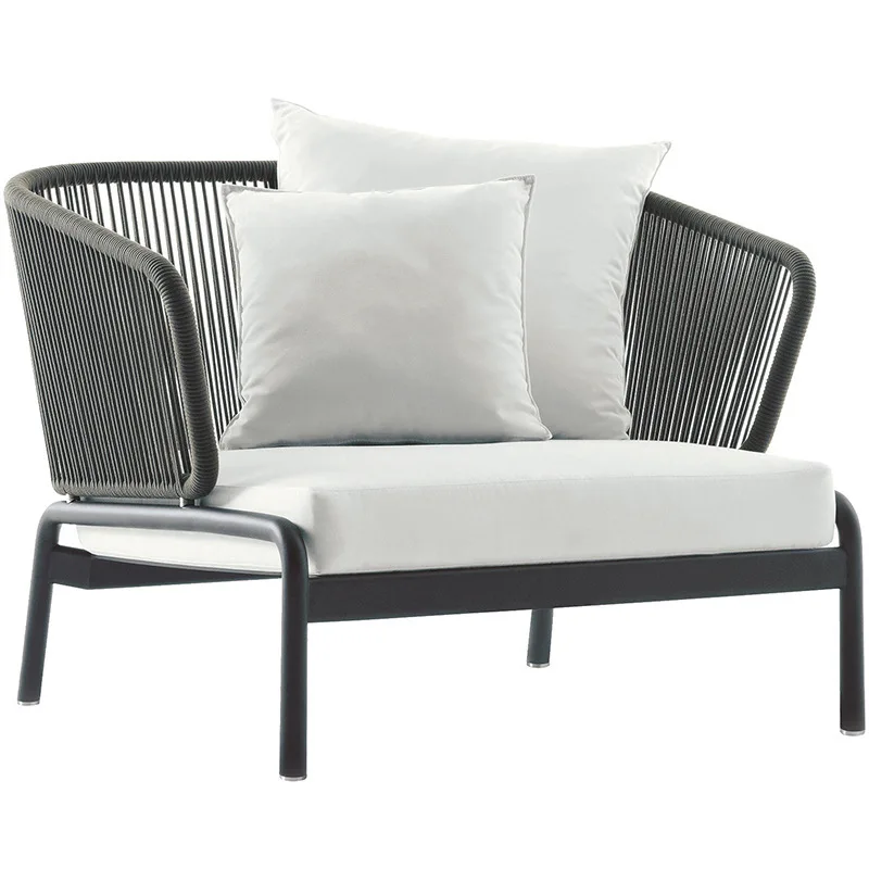 

Уличный скандинавский ротанговый стул, диван для отеля, виллы, двора, ротанговая веревка, креативная модель комнаты, ротанговый диван, комби...