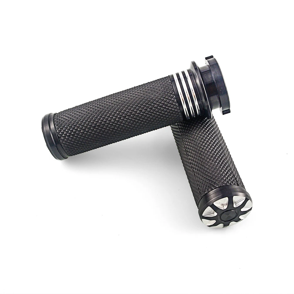 Motorcycle Black Electric 1&quot Burst Handle Grips For Harley Softail Slim Touring FLHX Sportster Dyna throttle | Автомобили и