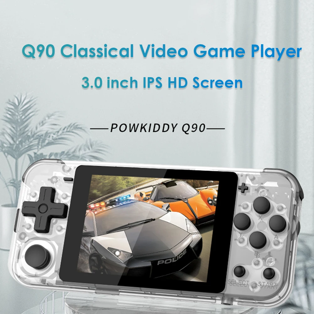 Игровая консоль POWKIDDY Q90 3-дюймовый IPS экран двойная открытая система 16 симуляторов