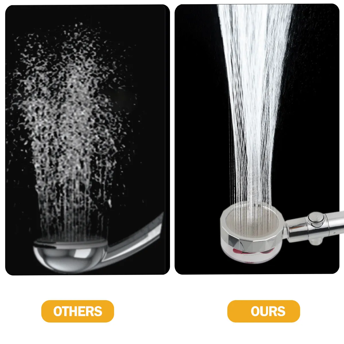 Душевая головка высокого давления с отсоединяемым насадкой для ручного душа, поворотом на 360 градусов для экономии воды.