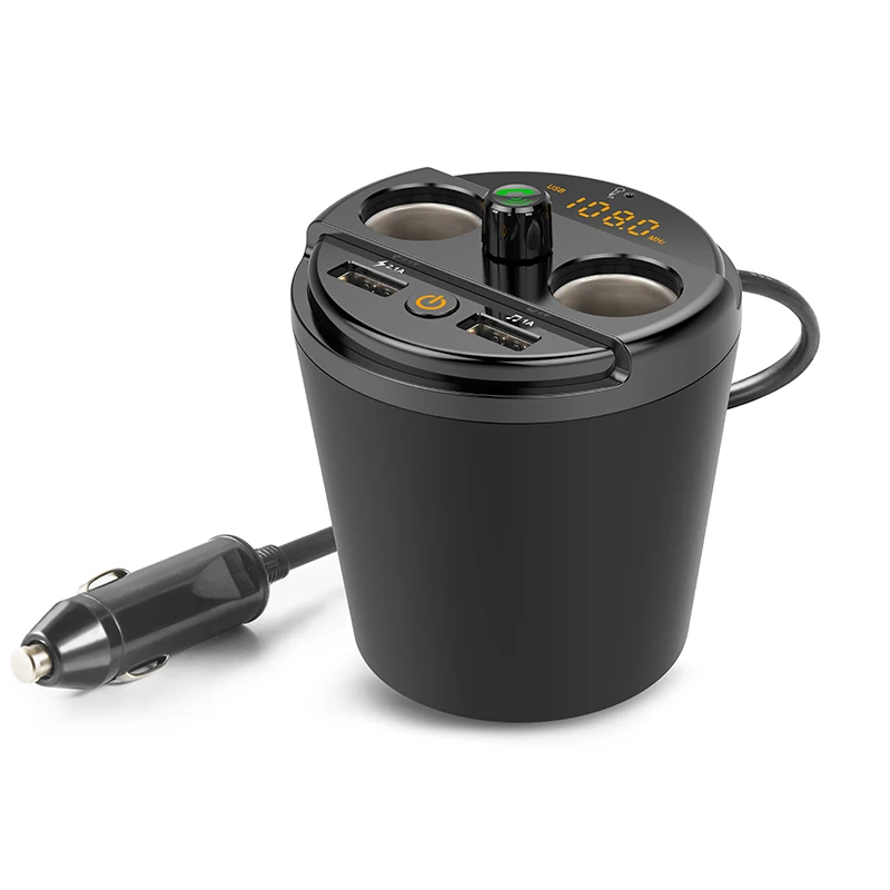Hot Multifunctional Car Phone Charger Bluetooth MP3 Player FM Transmitter Cup Cigarette Lighter Adapter J99 |