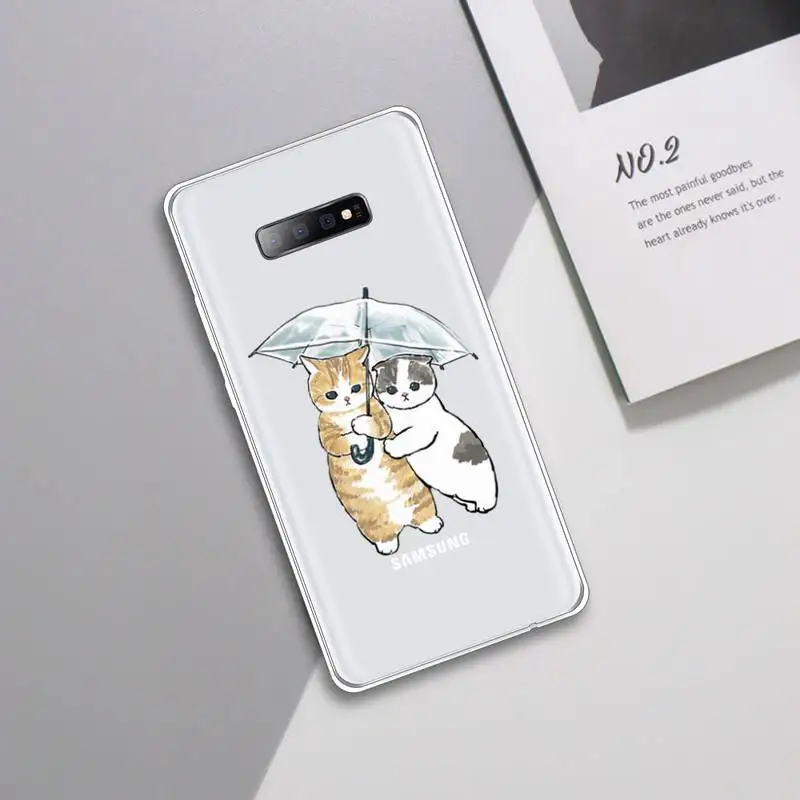 

Cat Animal Clear funny cute Phone Case Transparent For Samsung Galaxy A 71 21s S note 8 9 10 plus 20 ultra