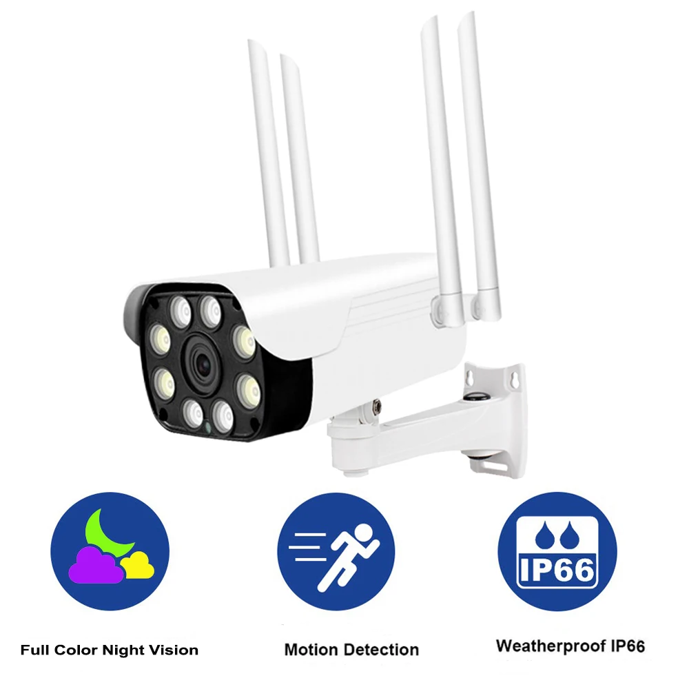 Теплый свет полноцветная камера ночного видения WiFi IP66 Водонепроницаемая