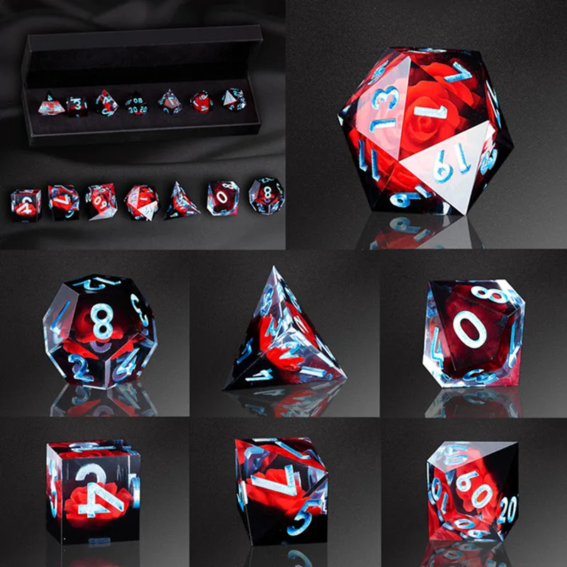 Цветок Spooky наборы костей DND драконы многогранные кости игра мини-планета