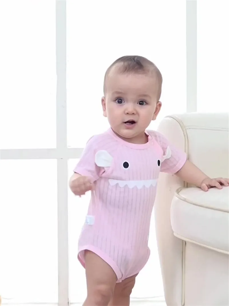

0-24M Summer Baby Girls Boys Romper Cotton Short Sleeve Infant Rompers Newborn Clothes Bodysuit Summer Button Jumpsuit Overalls