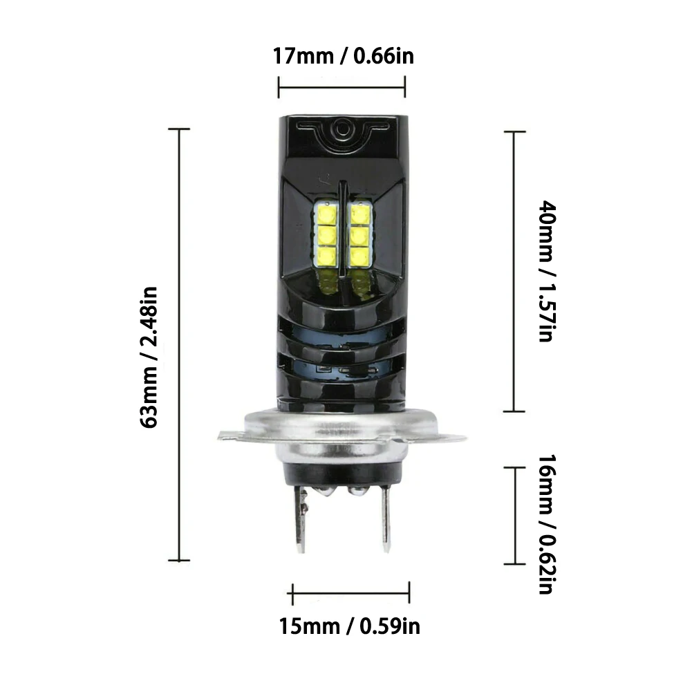 

2pcs 6000K 55W Waterproof White H7 LED Bulb Canbus Car Headlight Fog Light Lamp