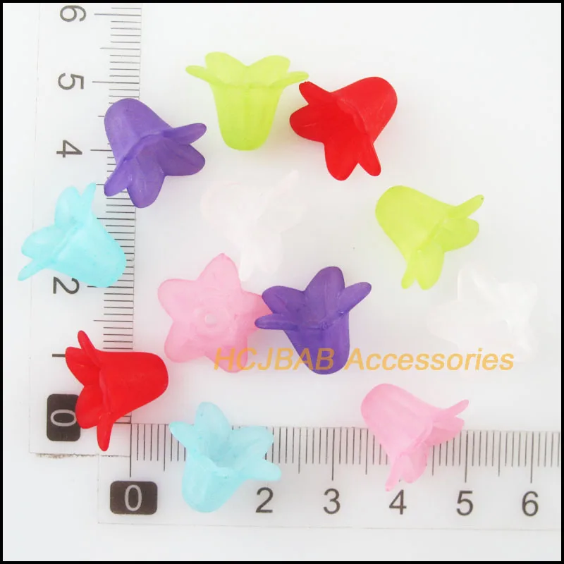 60 новых акриловых подвесок пластиковый рожок цветок разделитель бусины концевые