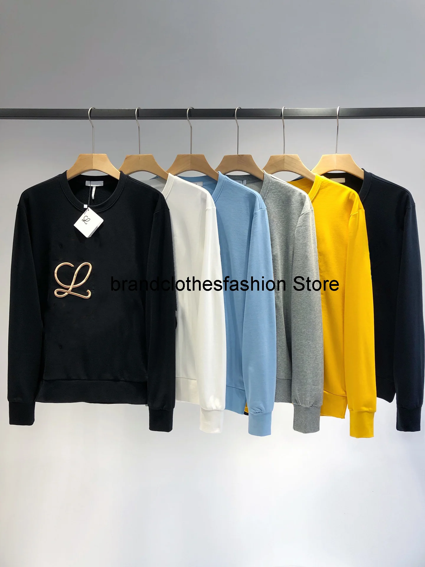 

Autumn Winter Men's Women's Embroidered Round Neck Blouse Loose Sport Casual Hoodies