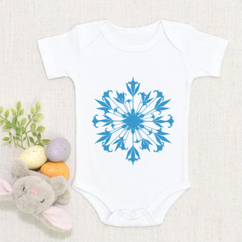 

Baby Girls Jumpsuit 0-24M Fashion Harajuku Cute Frozen Snow Treasure Elsa Print 2021 Summer Kids Clothes Newborn Baby Romper