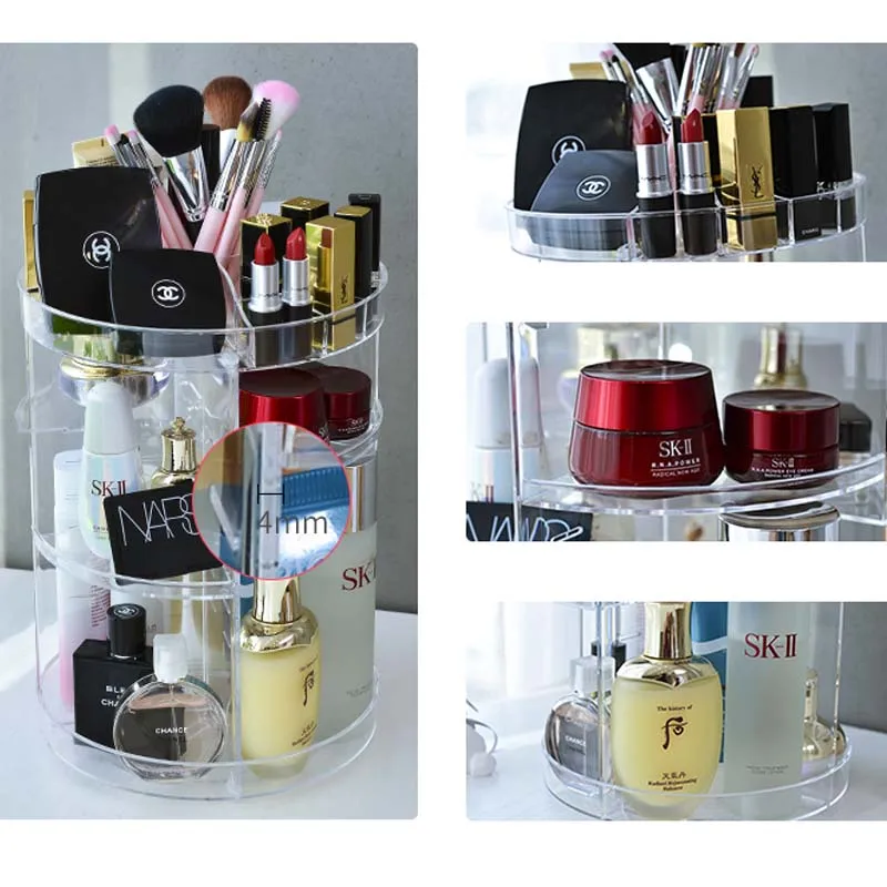 1 шт. 360 градусов вращающийся Регулируемый косметический дисплей для хранения