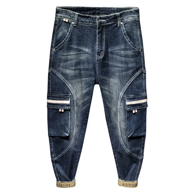 

Autumn And Winter Korean Style Middle-Aged And Young Loose Casual Multi-Pocket Jeans