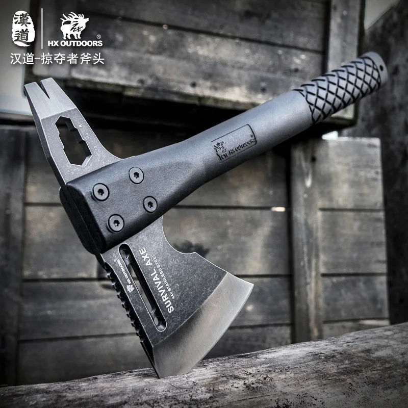 

HX（Updated version） OUTDOORS Outdoor Tactical Axe Tomahawk Army Outdoor Hunting Camping Survival Machete Axes Hand Tools Fire Ax