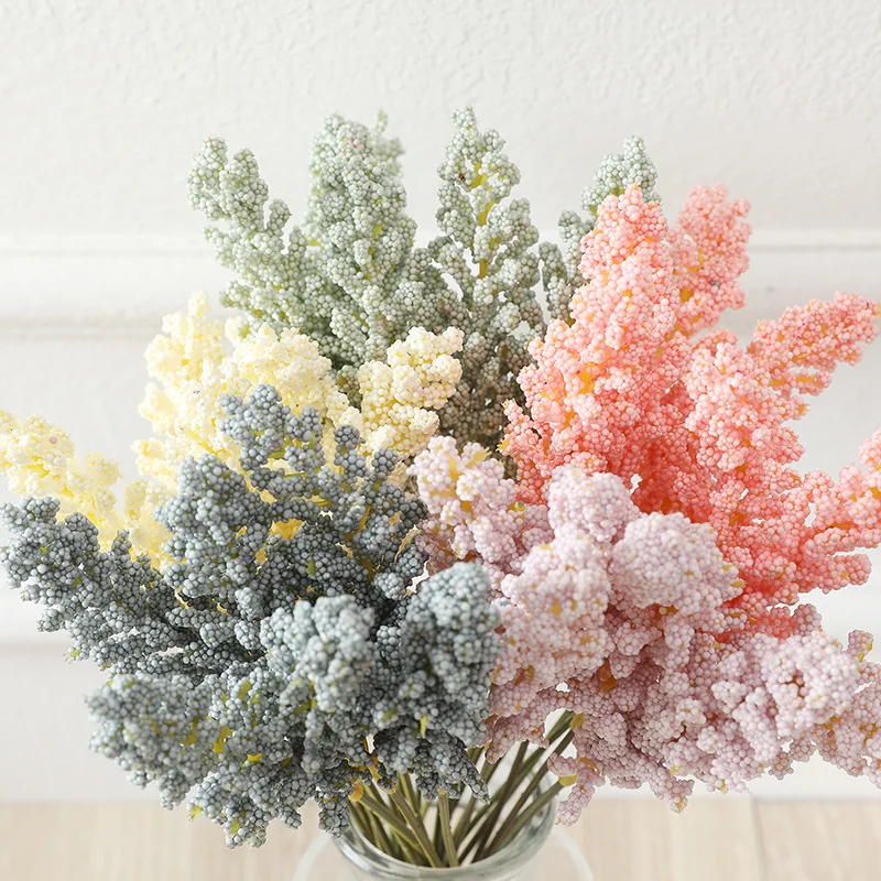 

6 Pieces Foam Lavender Bouquet Bride Cheap Artificial Flowers Vase for Home Decor Wedding Decorative Flowers Wreaths Fake Plants