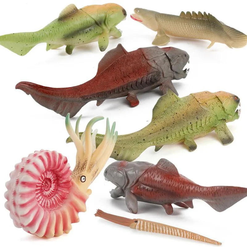 

Имитация древних морских рыбных существ, орнаменты Deng's Fish Rod, аммонит, Nautilus, твердые морские животные, Детская Когнитивная фигурка
