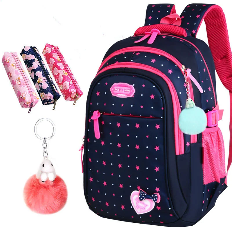 

Милые школьные ранцы для девочек, Детский рюкзак для начальной школы с принтом звезд, школьная сумка принцессы, Детские портфели с милым бан...