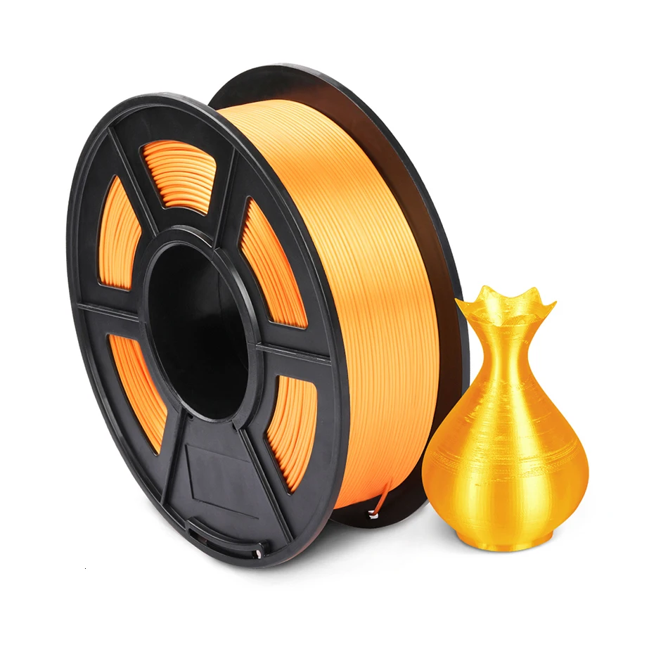 Silk Orange SUNLU шелковая Блестящая Серебристая пла нить для 3D-принтера 1,75 мм 1 кг 2 фунта катушка широко совместимая с 3d печатью металлическая серебристая - Цвет: Silk Orange