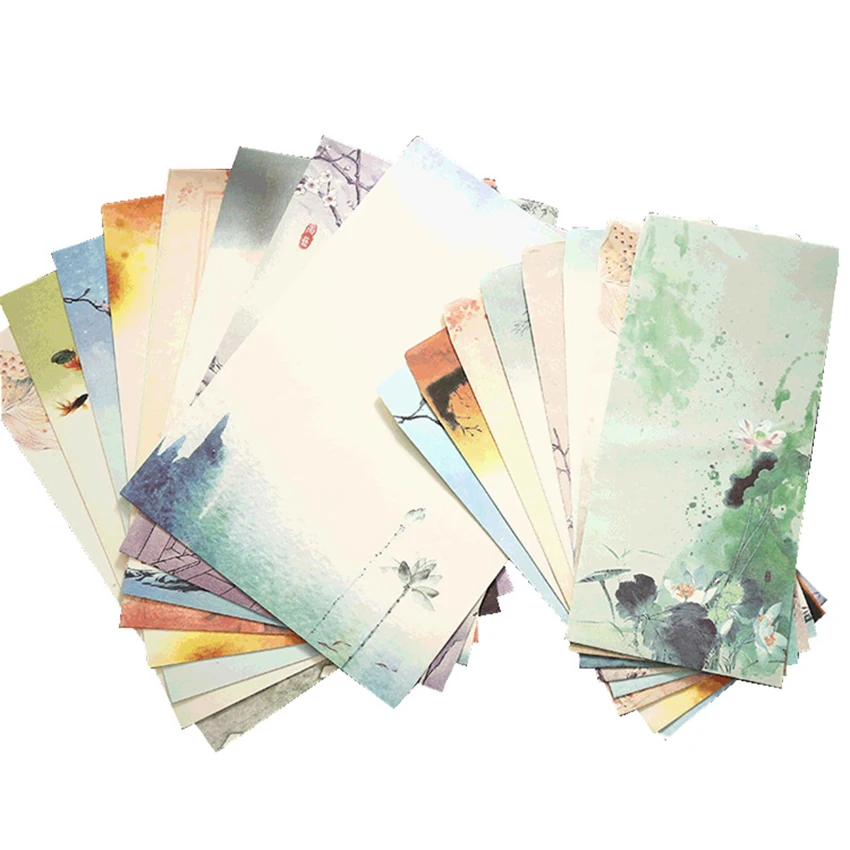 

4 letter paper+2 envelopes Set Chinese Style Letter Paper Vintage Envelope For Greeting Card,Postcard Stationery Travel Gift