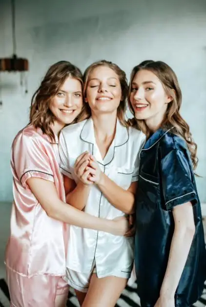 Женская шелковая пижама Пижама для невесты Bride Pjs женская одежда сна 2 шт.