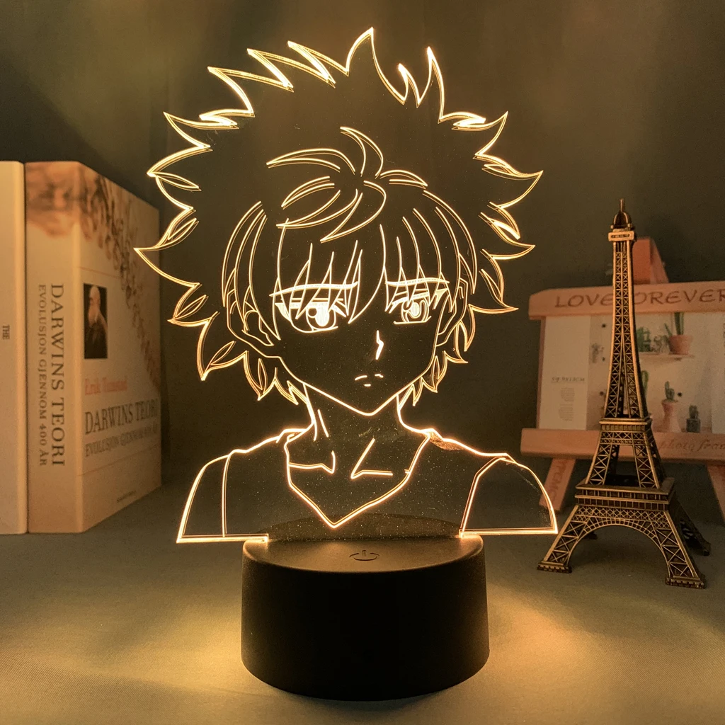 3d Светодиодная лампа аниме Hunter X Killua для украшения спальни ночсветильник подарок