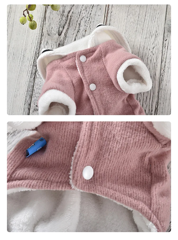 Newest Dog Clothes for Autumn and Winter Navy Blue Pink Colors Four-legged Leisure Sports Style Small Dog and Puppy Clothes