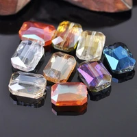 10pcs rectangle faceted 12x9mm 14x10mm 18x13mm crystal glass prism loose crafts beads for jewelry making diy curtains