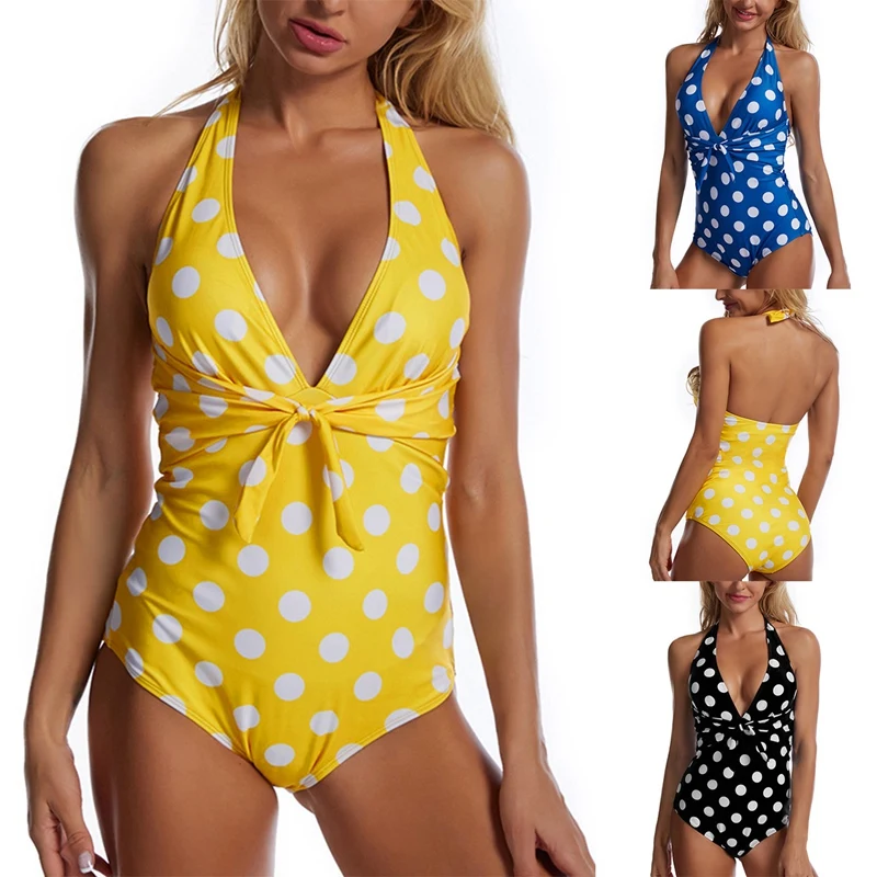 

Summer Retro Polka Dot Print High Waist Fashion Swimsuit