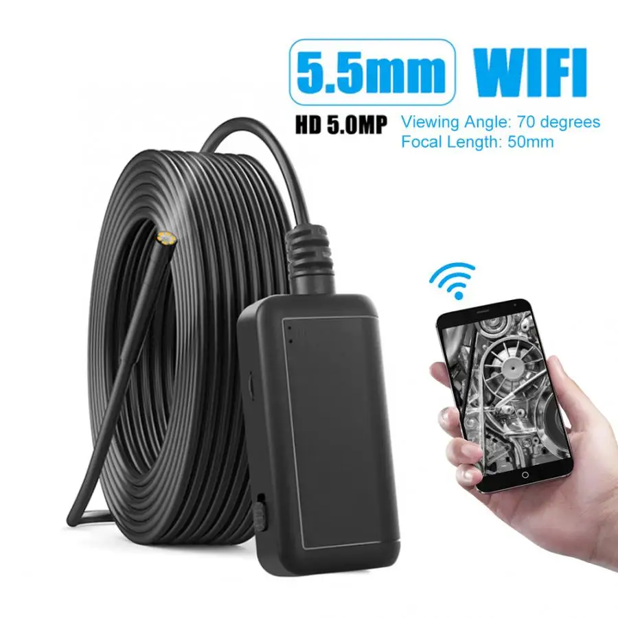 Эндоскоп с камерой 1080 HD Wi-Fi 5 Мп 6 светодиодов IP67 | Безопасность и защита