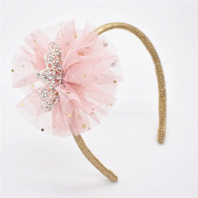 Модная повязка на голову прекрасная корона для девочек принцесса с кружевом и