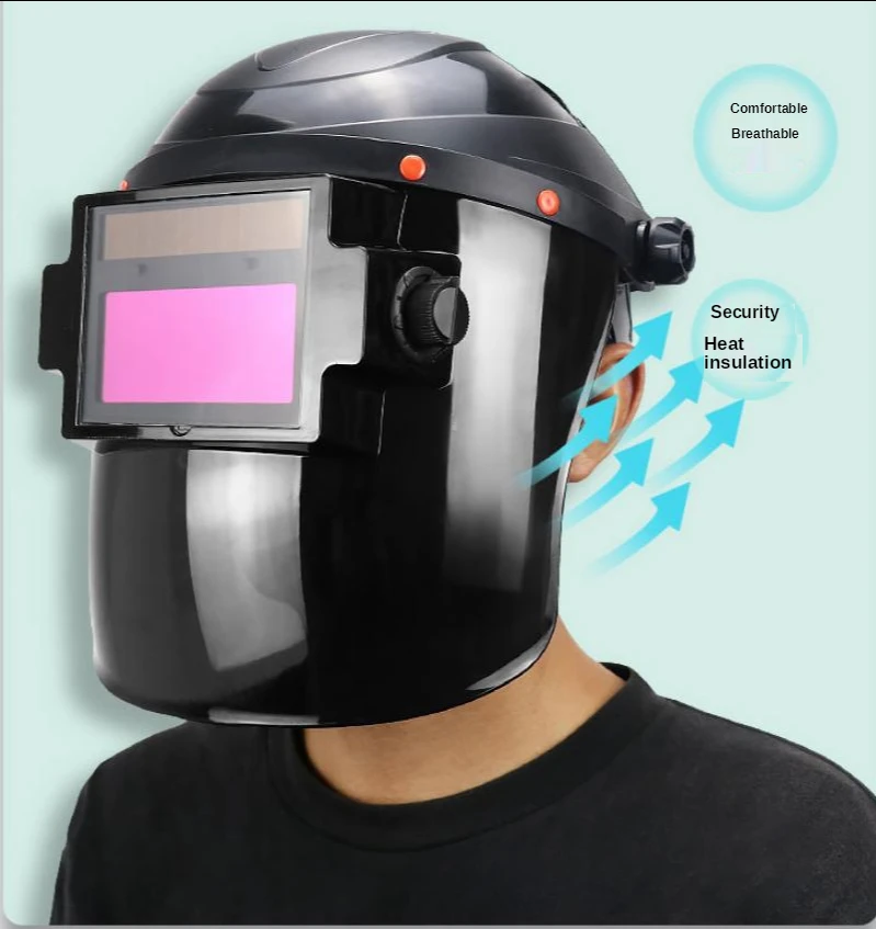 

Burned Welder Protective Mask Automatic Dimming Head Wearing Full Face Argon Arc Welding Special Mask Welding Cap