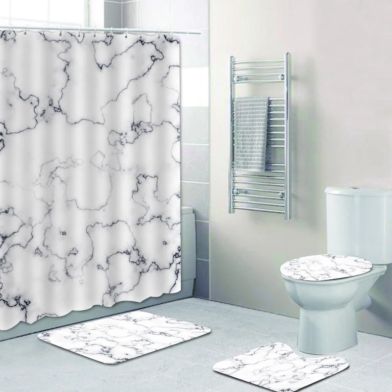 Простой душевой занавес с мраморным рисунком комплект для занавесок на выбор