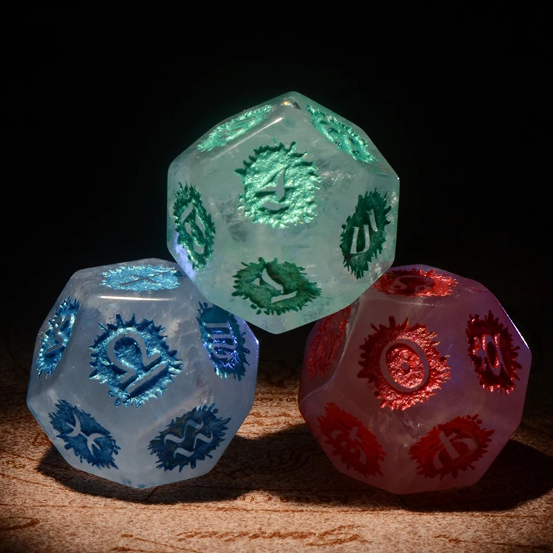 

Natural White Crystal Horoscope Dice 12 Constellation Horoscope Divination Sieve Dice Divination A Set of Artifacts