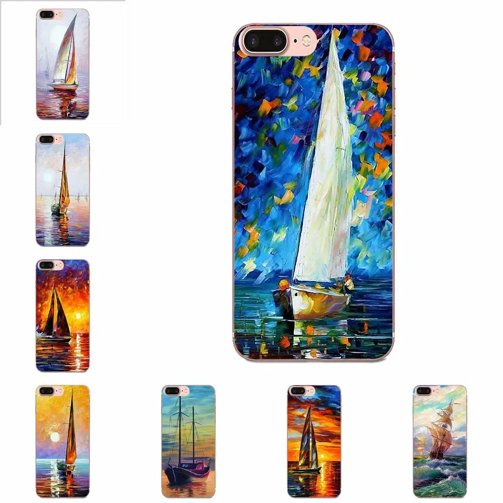 Современная картина маслом парусного судна для htc Desire 530 626 628 630 816 820 830 один A9 M7 M8 M9