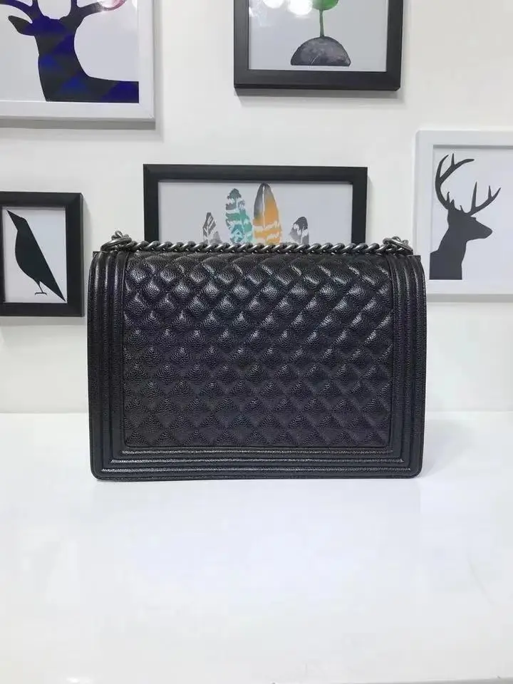 

2021 Luxury classic women's Plaid caviar Genuine leather shoulder bag fashionable brand caviar leather shoulder bag