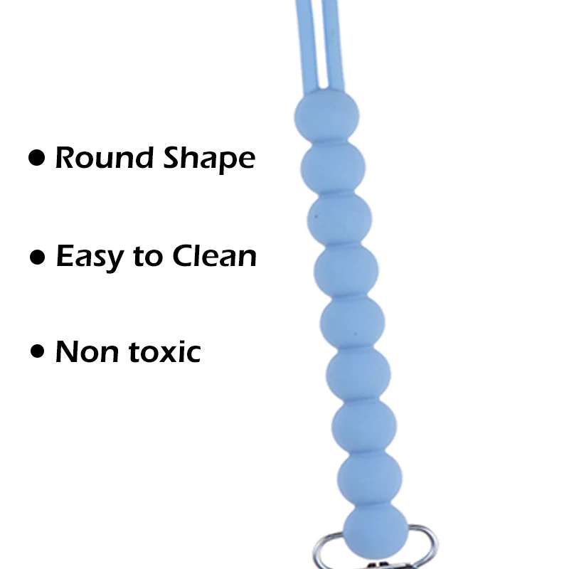 Chenkai-Pinzas redondas de silicona para chupete, cadena sin BPA, DIY, mordedor para beb&eacute;, chupete de lactancia, joyer&iacute;a sensorial, juguetes, 5 uds.-2