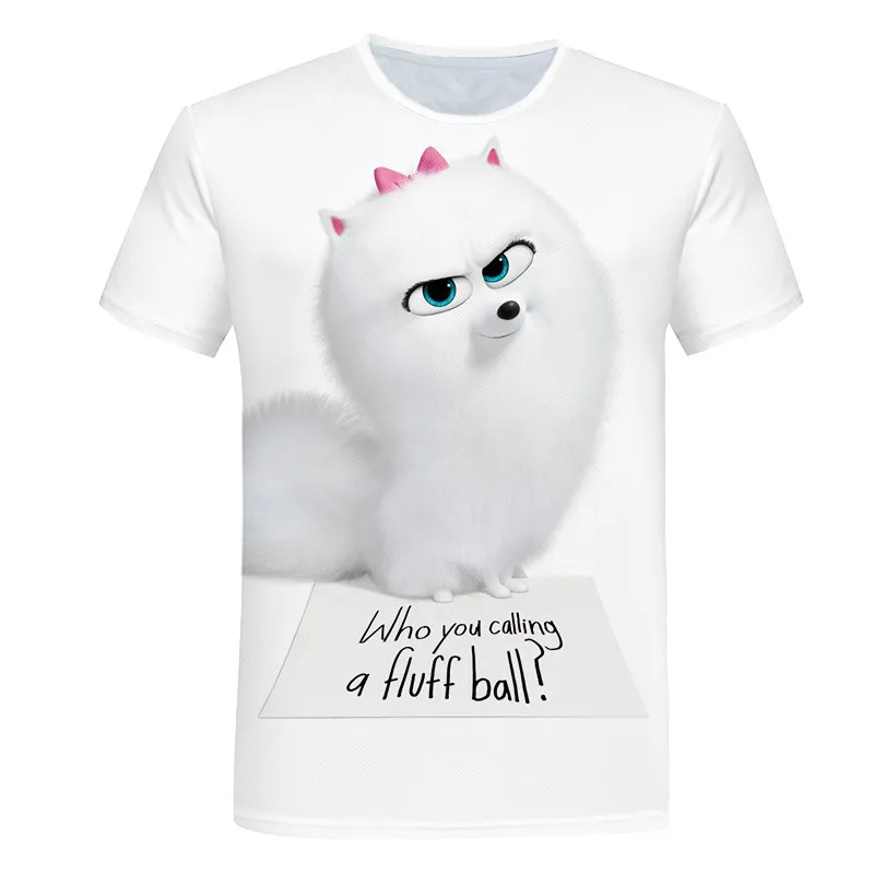 

Футболка с 3D мультяшным принтом для мальчиков и девочек, футболка с коротким рукавом с изображением милого кролика, кошки, животного, забавн...