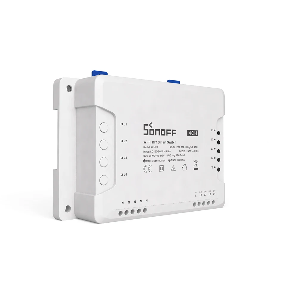 Sonoff 4CH 10A/Gang Wifi смарт переключатель 4 канала дистанционного управления