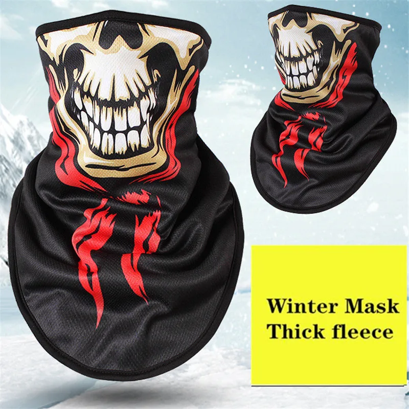 Winter Fleece Ski Scarf . Cycling Snowboard Equipment Bandana Headwear Mask Neck Triangle Thicken Warm Women Men Skull Bibs | Спорт и