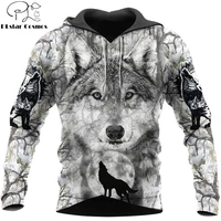 wolf hunting 3d all over printed men hoodie unisex deluxe hoodies zip pullover casual jacket tracksuit kj388