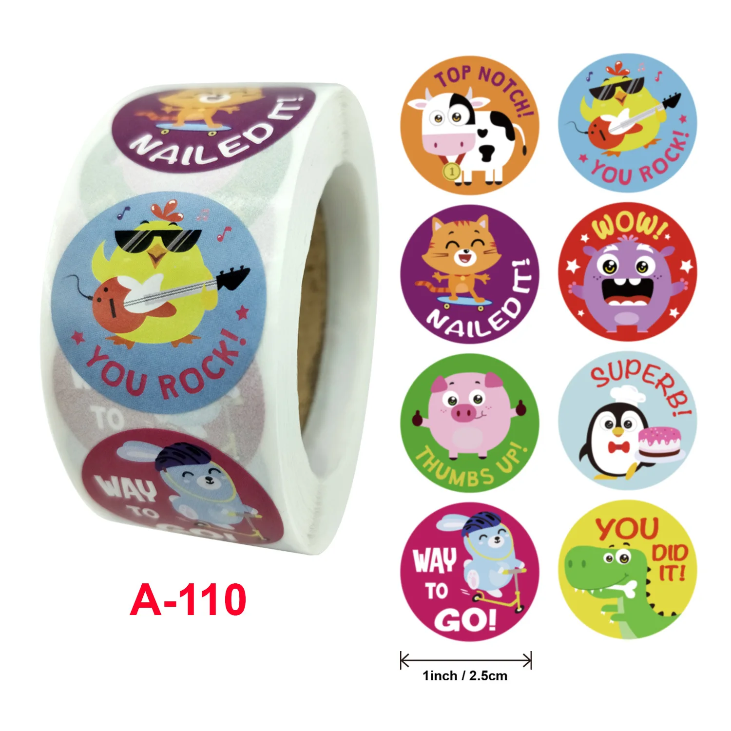 

500 Pieces/roll Animal Pink Piggy Teacher Encouragement Label Classroom Decoration Personalized Office Stationery Stickers