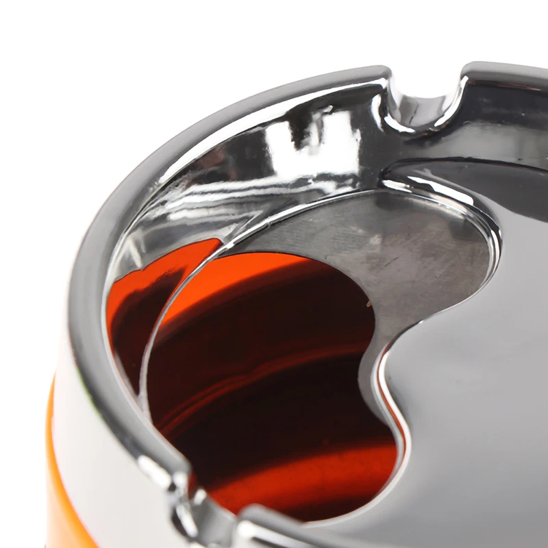 

Corrosion Resistance Cigarette Ashtray Detachable Rotatable Lid 360 Degree Free Rotation Stainless Steel 1pc Red Green Orange -