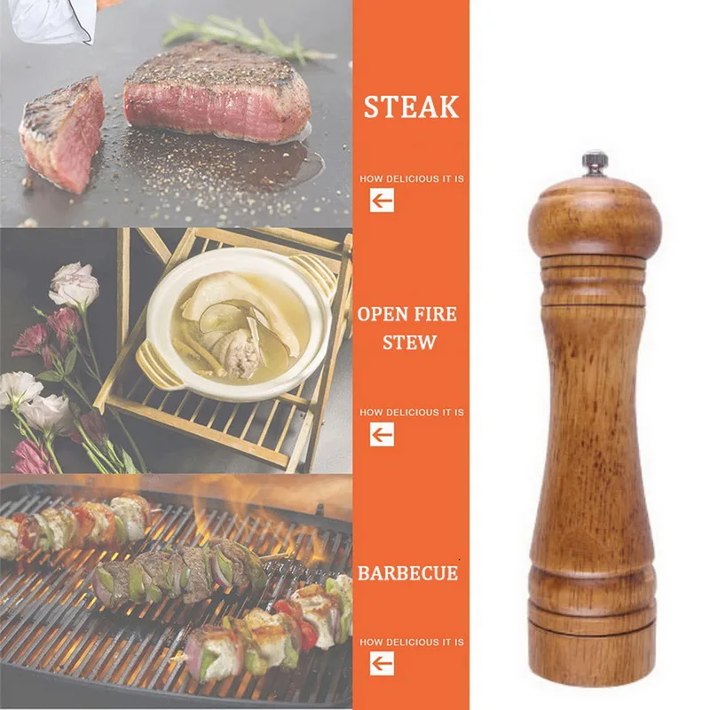 Ручная мельница для перца из дубового дерева соли и многофункциональная
