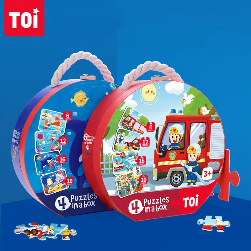 

TOI 4-в-1 пазл 54 шт. малыш Головоломка обучающие игрушки eco-friendly история головоломки старше 3 лет мальчик и девочка подарок