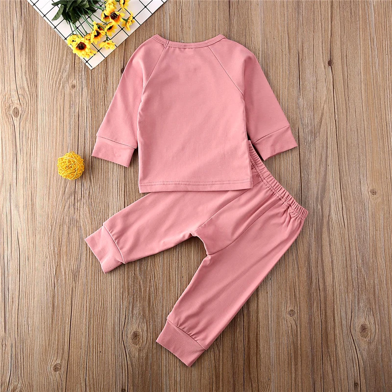 6 Color Autumn Kids Clothes Boys Clothing Set Infant Baby Girls Long Sleeve T-shirt+Pants Outfits Tracksuit | Детская одежда и