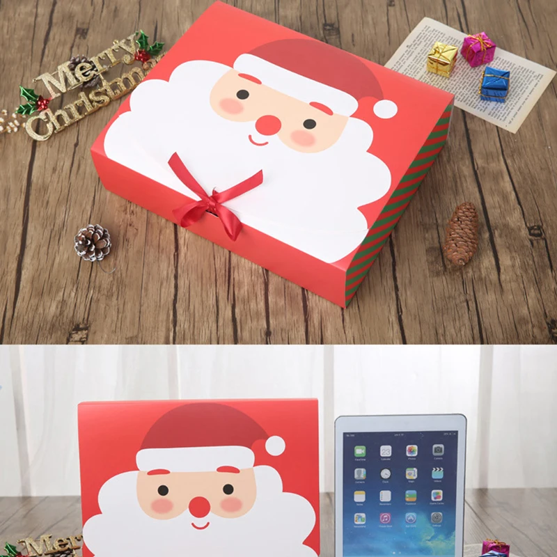 

10pcs Merry Christmas Paper Packaging Box Santa Claus Favor Gift Box Candy Box
