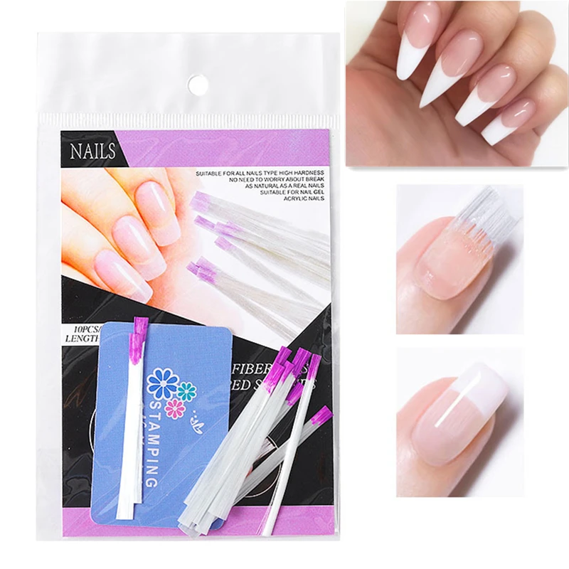 10 шт Профессиональные шелковые волокна стеклянные формы для ногтей Акриловые
