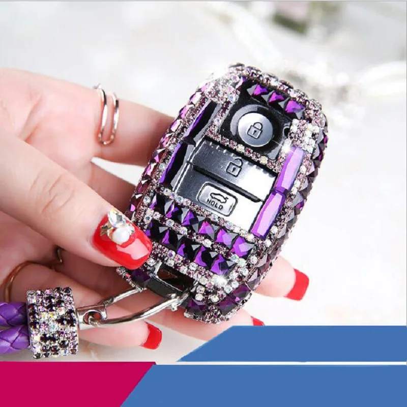 Чехол для автомобильного ключа алмазный Kia Ceed Rio Sportage R K3 K4 K5 Sorento Cerato Optima 2015 2016 2017 2018