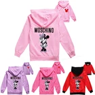 Диснеевский Микки свитшот с мышью для девочек, с рисунком Минни-пуловеры на осень жакет на молнии с рисунком из мультфильма, уличная одежда с капюшоном Свитшот подарок