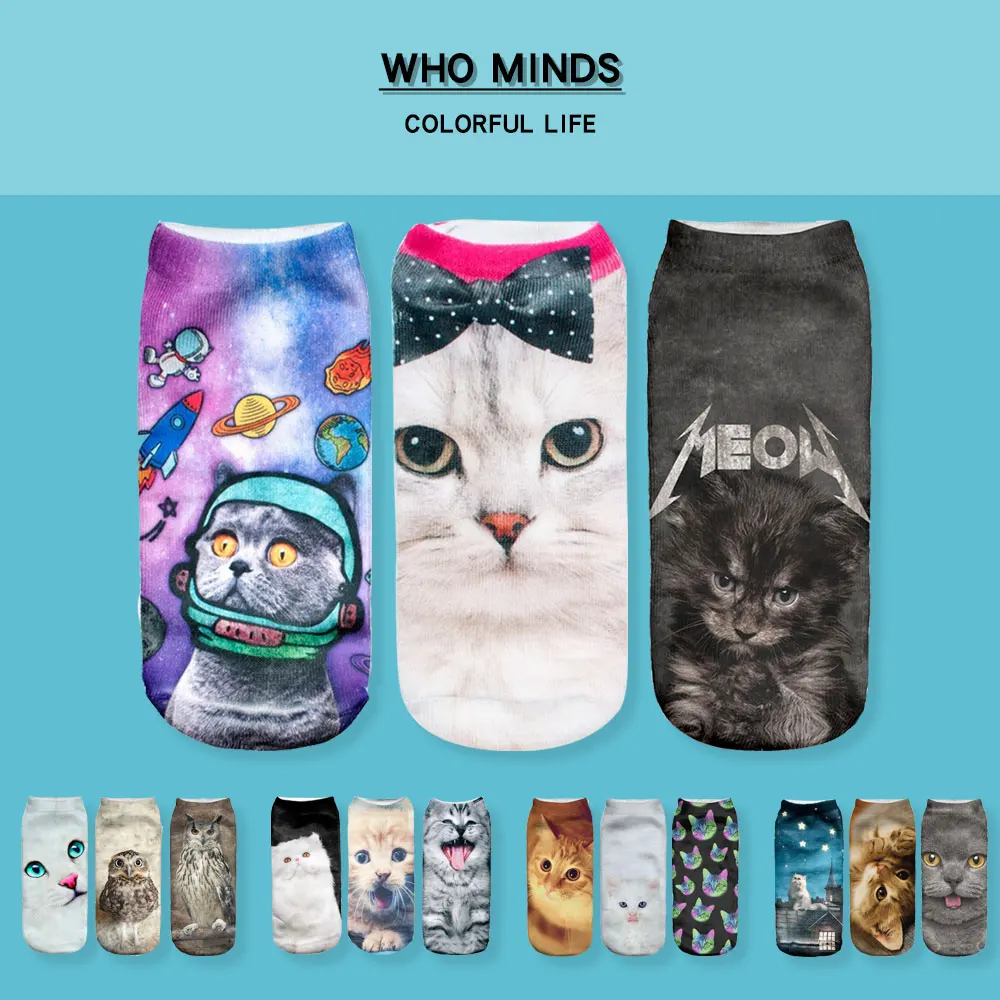 

3 шт./партия, женские хлопковые носки с принтом